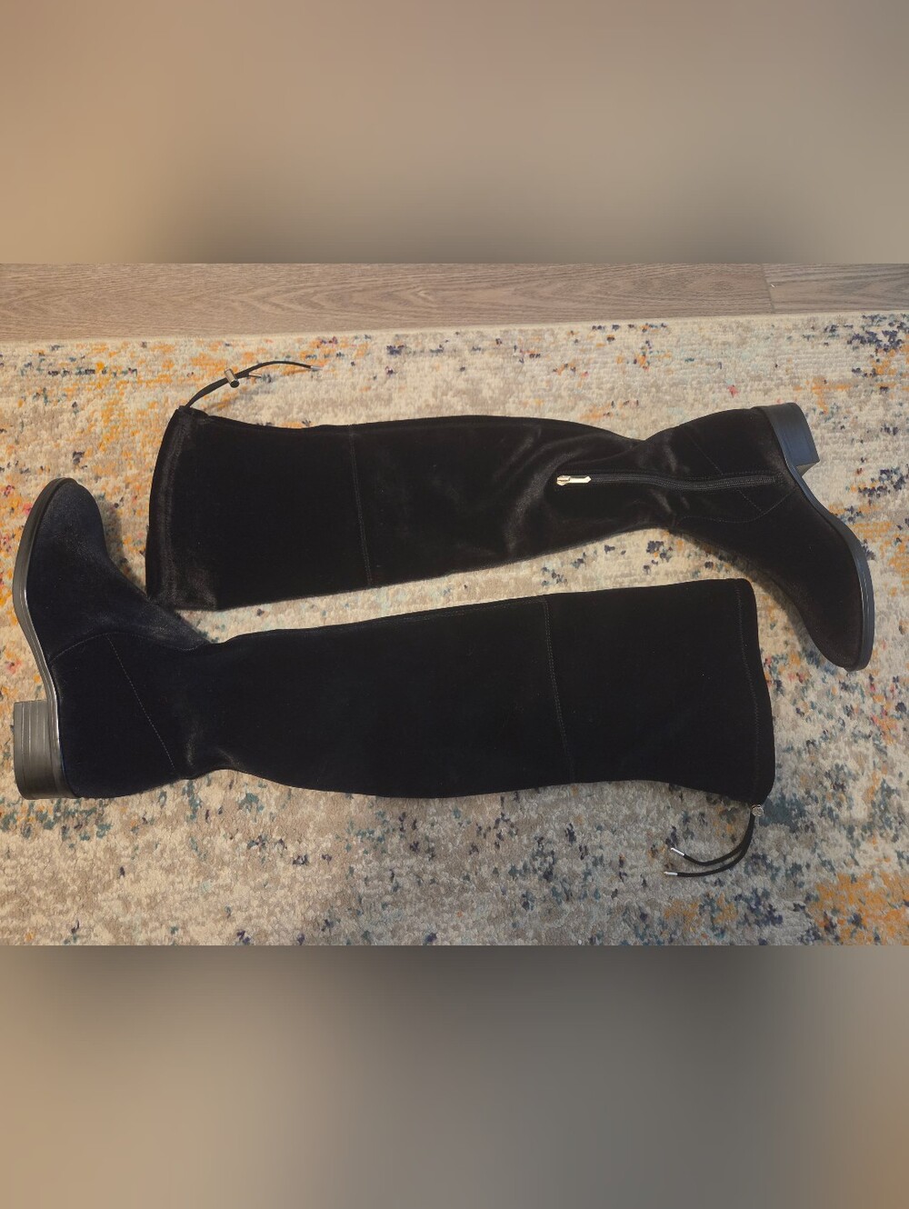 Sam Edelman Black Over-the-Knee Velvet Boots